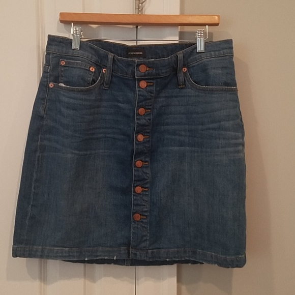 J. Crew denim button front skirt sz 32 - Picture 1 of 3